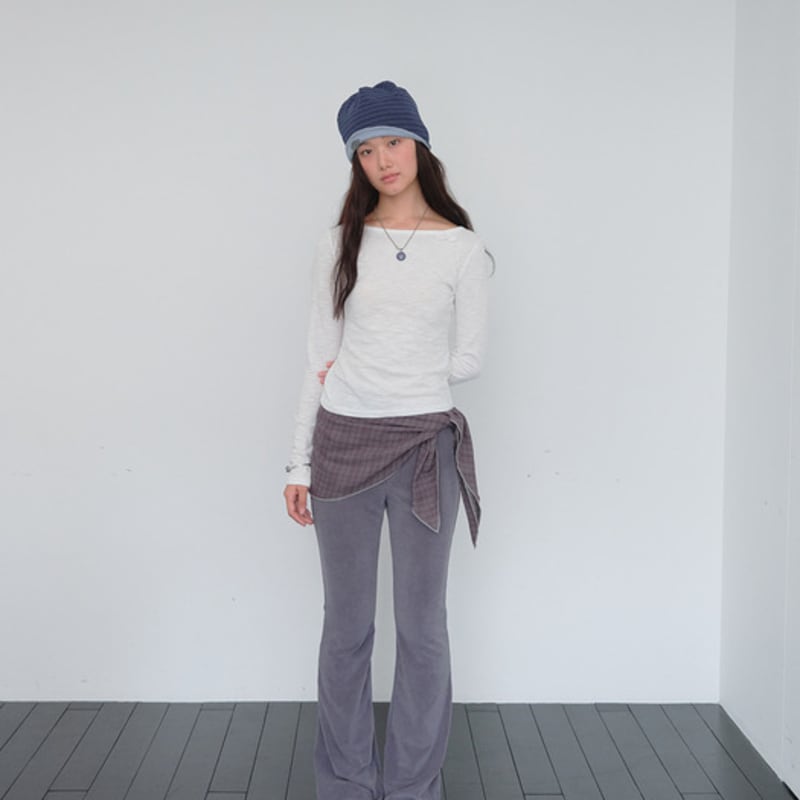 Брюки-клеш с бандажной отделкой и модульная шаль muwm (Серый) Gray gray Mayfashion