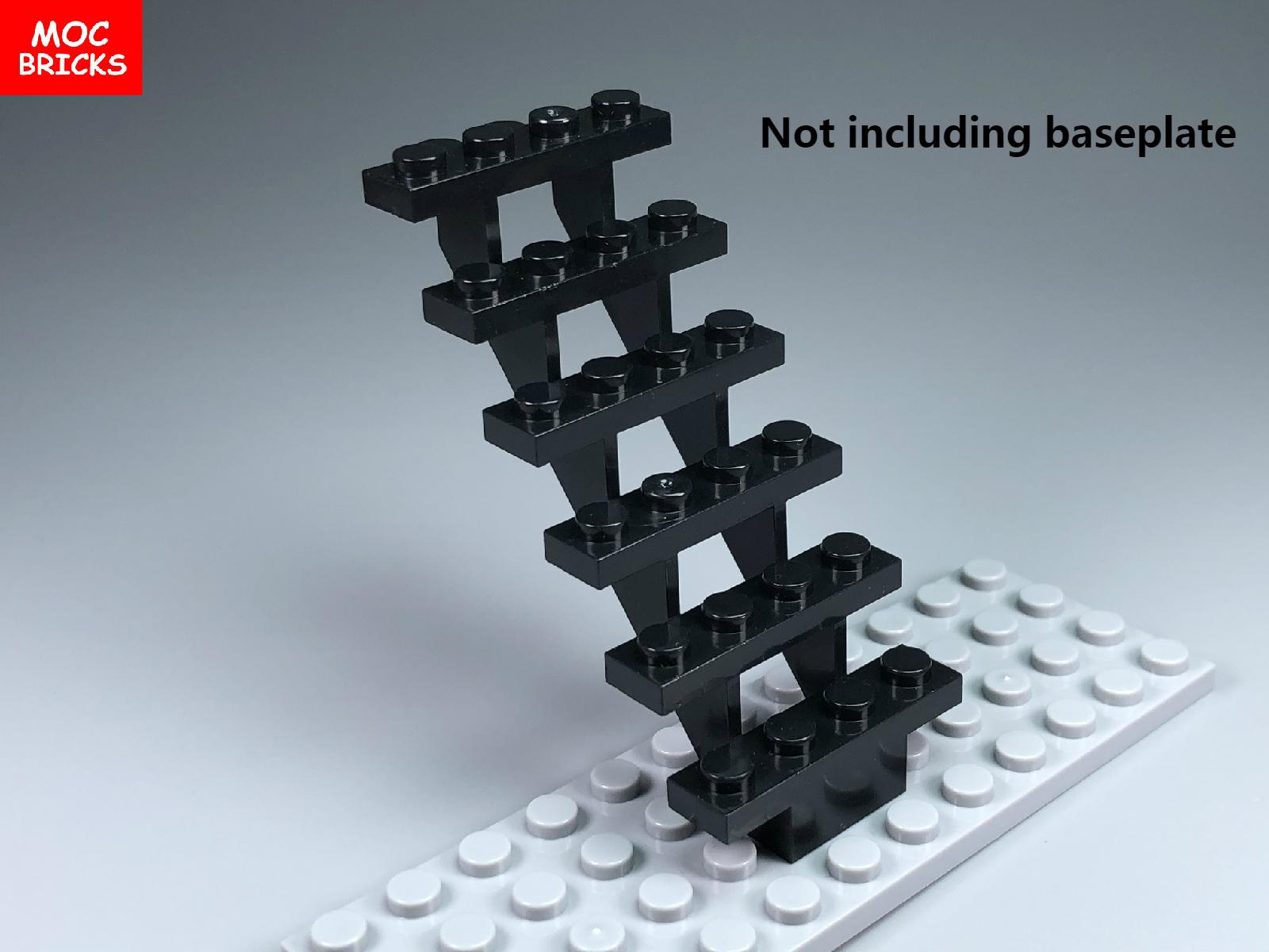 10 шт./лот MOC Кирпичи Лестница 7 x 4 x 6 Прямая Открытая Совместимость с 30134 Строительные блоки Фигурки Куклы игрушки для детей Рождественские подарки black Professional fishing