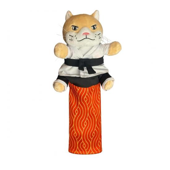 Кот Каратэ Кукла Котенок Игрушка Ручная Кукла с Защитным Рукавом на Предплечье Интерактивная Кукла для Борьбы с Котом Игрушка для Кусания Рук Кота для Игры И Упражнений 1pc beige taoxihao