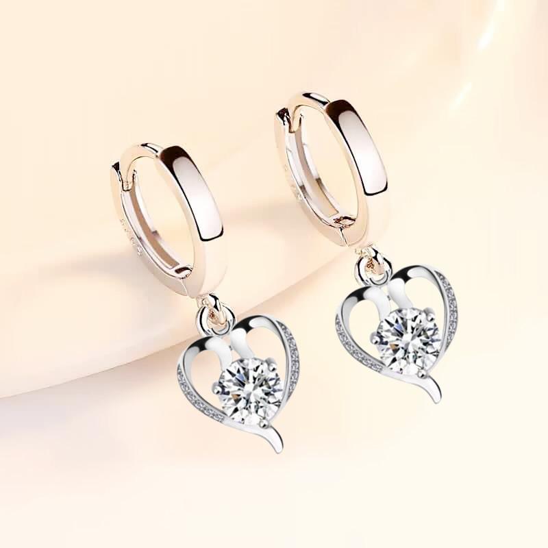 Новые серьги Love Water Drop Серьги Блестящие серьги с цирконием Бриллиантовые короткие женские серьги beige Allbestart