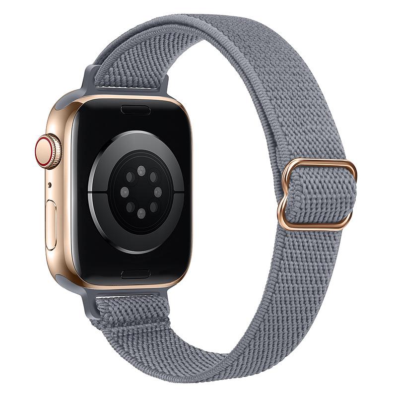 Совместимый ремешок для Apple Watch: Узкий эластичный нейлон с японской пряжкой, толщина 14 мм. 38/40/41/42mm black Toys Space