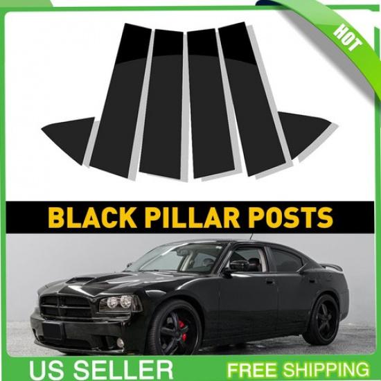 Черные стойки кузова для Dodge 2006-10 6 шт. Накладка на стойку двери Зарядное устройство Накладка на окно Прочная black 91460000MAC0PQXN4U