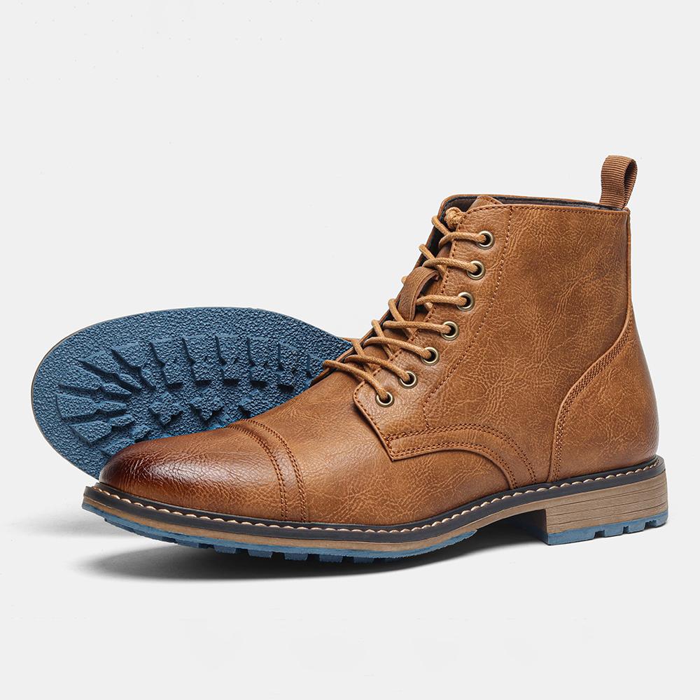 Мужские ботильоны  модные удобные  ботинки кожаные #637 40 brown Fashion Shoes CSWO01