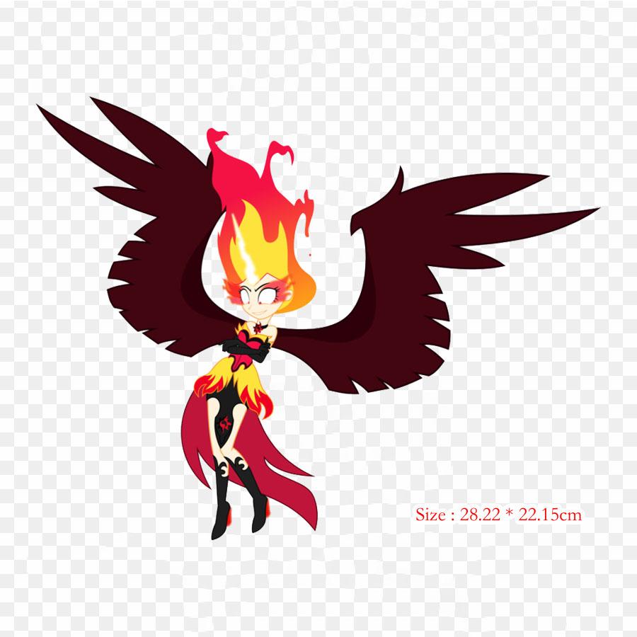 Девушки из Эквестрии Sunset Shimmer Sunset Shimmer Сумерки Утюг на термопереносной печати Виниловые нашивки Наклейка для одежды DIY Аппликации Моющиеся нашивки black Cloth Crown