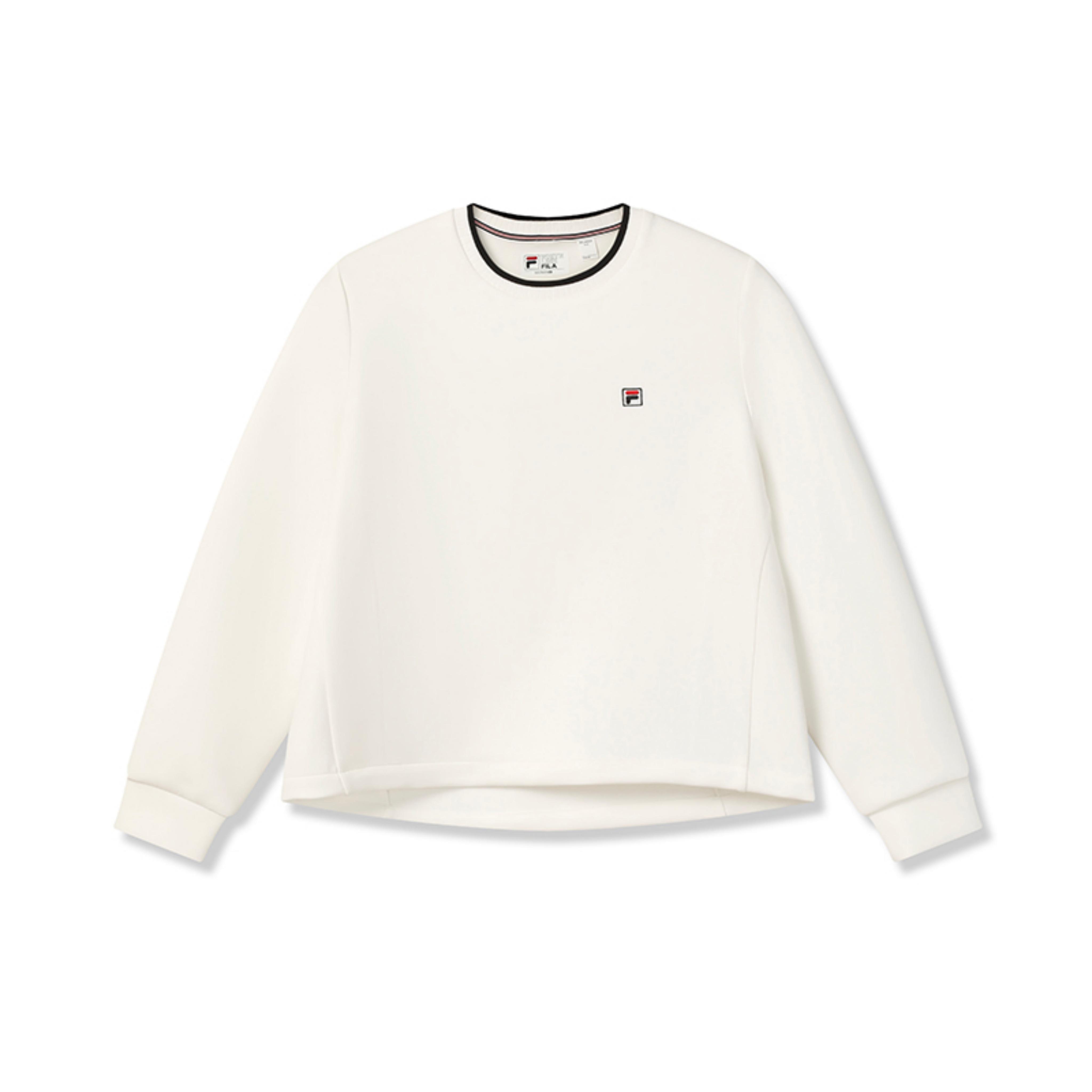 FILA Heritage Простой Классический Модный Повседневный Универсальный Мягкий Удобный Свитшот с Круглым Вырезом Женский свитшот F11W618207FWT M white