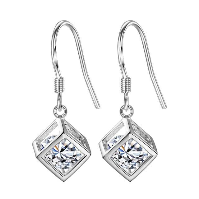 1 пара, 19 стилей, серьги-кольца из стерлингового серебра 925 пробы с подвеской для женщин, круглые серьги с цирконием, ювелирные изделия, подарок, дропшиппинг white Fashion GZ