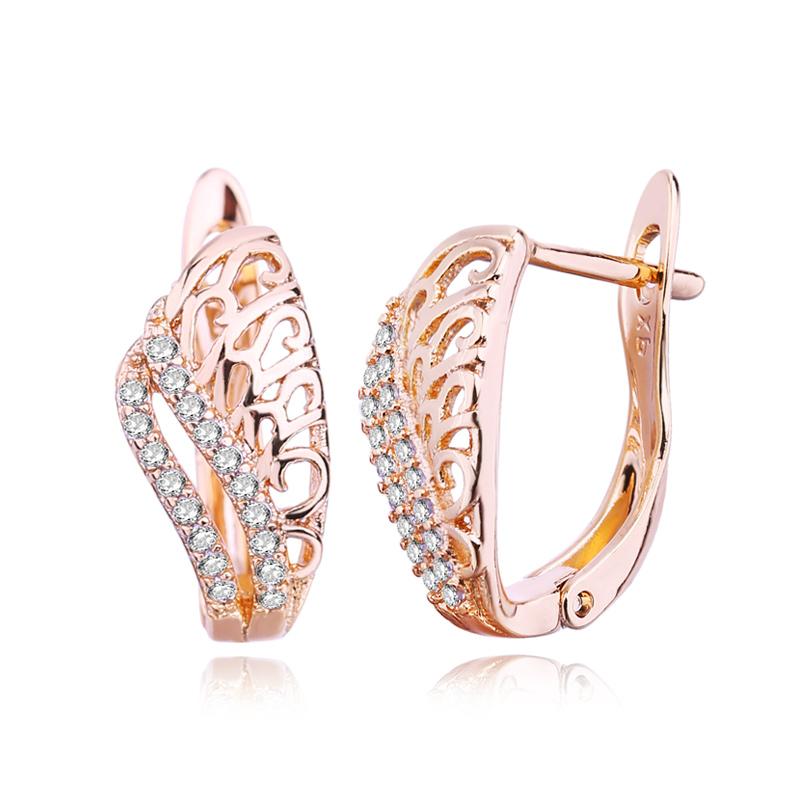 Серьги-клипсы MINTHA, трендовые серьги цвета розового золота, свадебные повседневные модные украшения, серьги с кубическим цирконием для женщин, свадебные серьги с геометрией A white MINTHA Jewelry