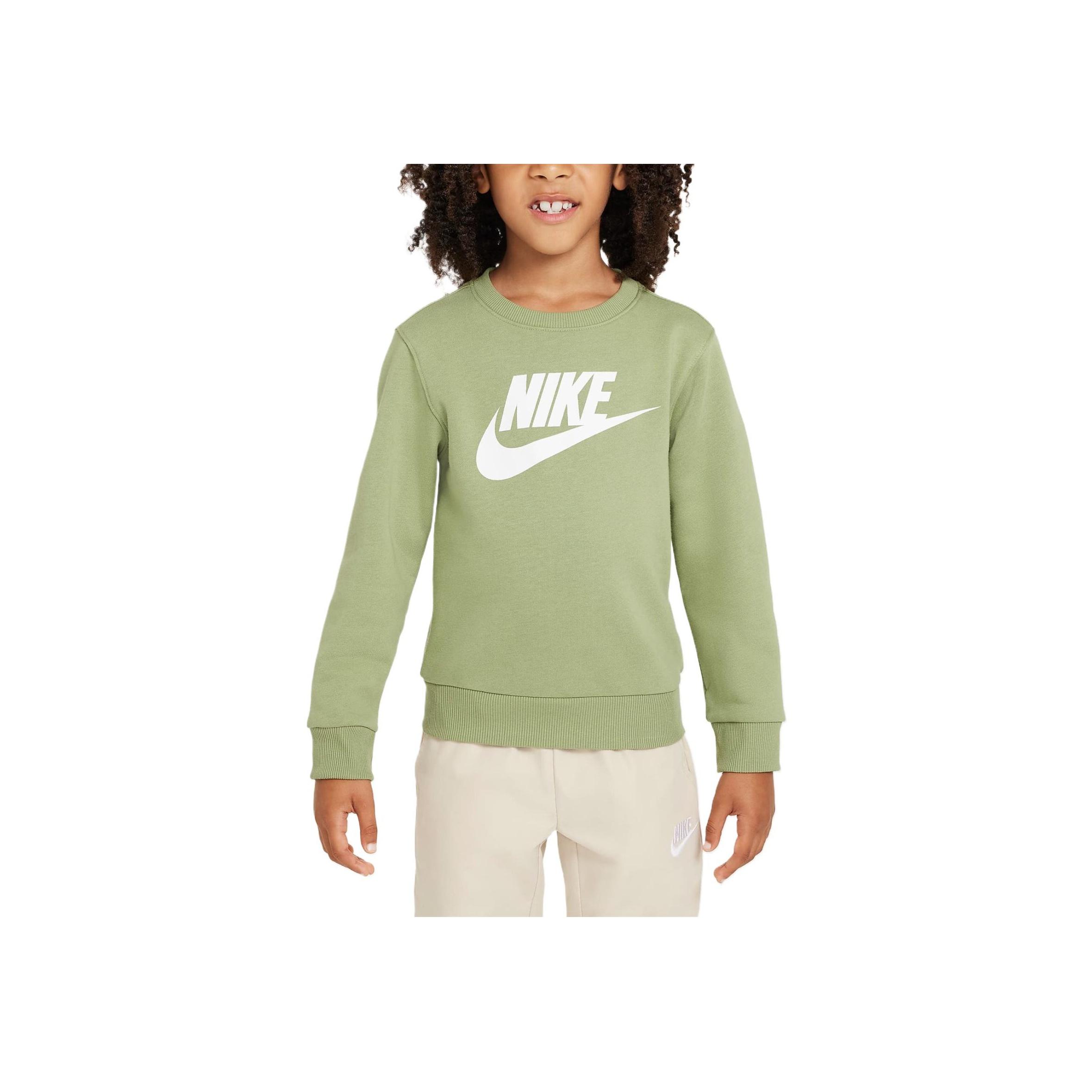 Толстовка Nike Круглый вырез Удобная Флис Длинный рукав Детские топы Масляно-зеленый IB2553-386 4 beige