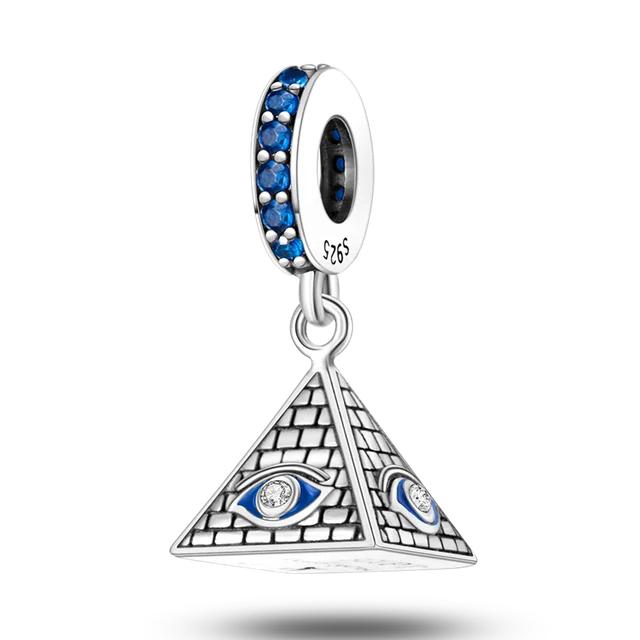 Подвеска Lucky Blue Devil Eyes подходит для оригинального браслета, ожерелье из стерлингового серебра 925 пробы, подвески в виде пальмового Египта, бусины, ювелирные изделия своими руками белый Best For You1