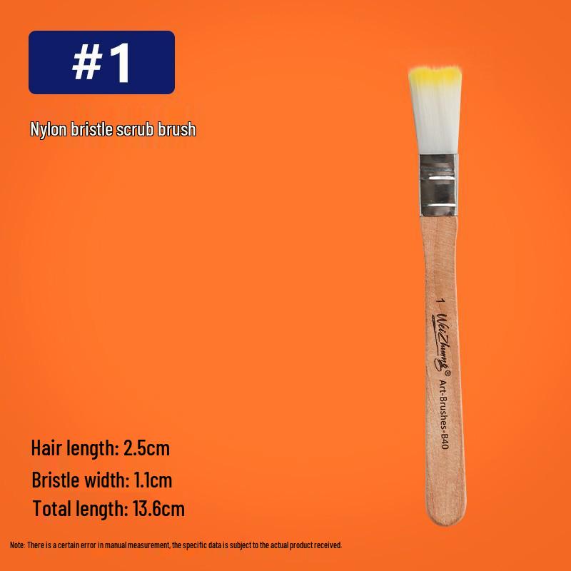 Nylon Bristle Brushes: Large, Medium, Small for Art, Oil Painting & Cleaning B40 Six-Color Nylon Board Brush #1 beige the BAY