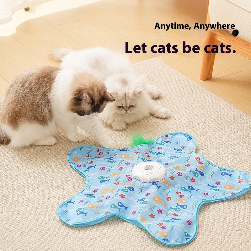 Игрушки для кошек Умная самодразнящая кошка для снятия скуки и устойчивые к укусам электрические игрушки для котят Автоматический кошачий поворотный стол с дразнилкой color white Pooper Scooper Supply Station