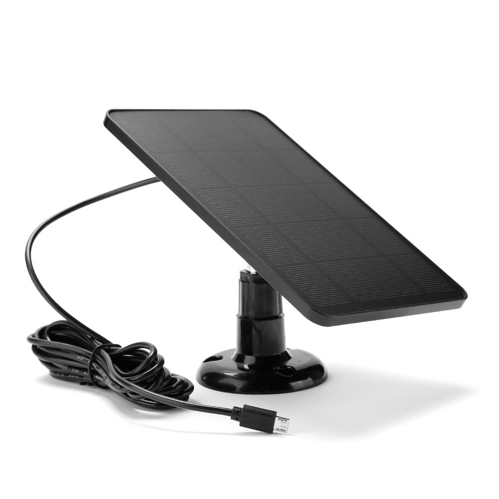 Зарядное устройство для IP-камеры видеонаблюдения 10 Вт 5 В 2 в 1 Зарядка IP65 Водонепроницаемый комплект солнечной панели Источник питания Монокристаллический для мобильного телефона чёрный Home Savor