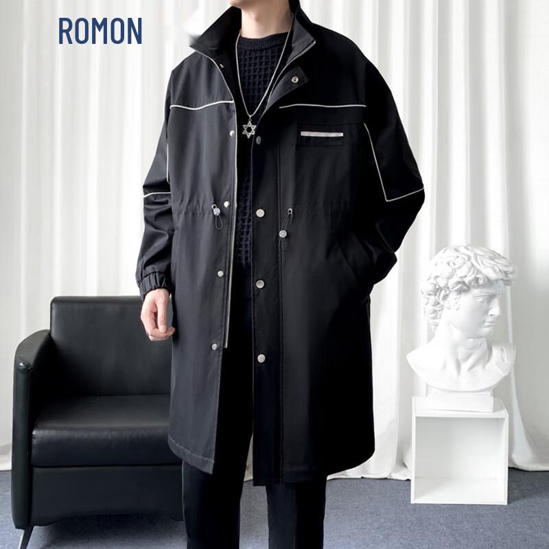 Мужская ветровка ROMON средней длины с воротником-стойкой 2XL чёрный