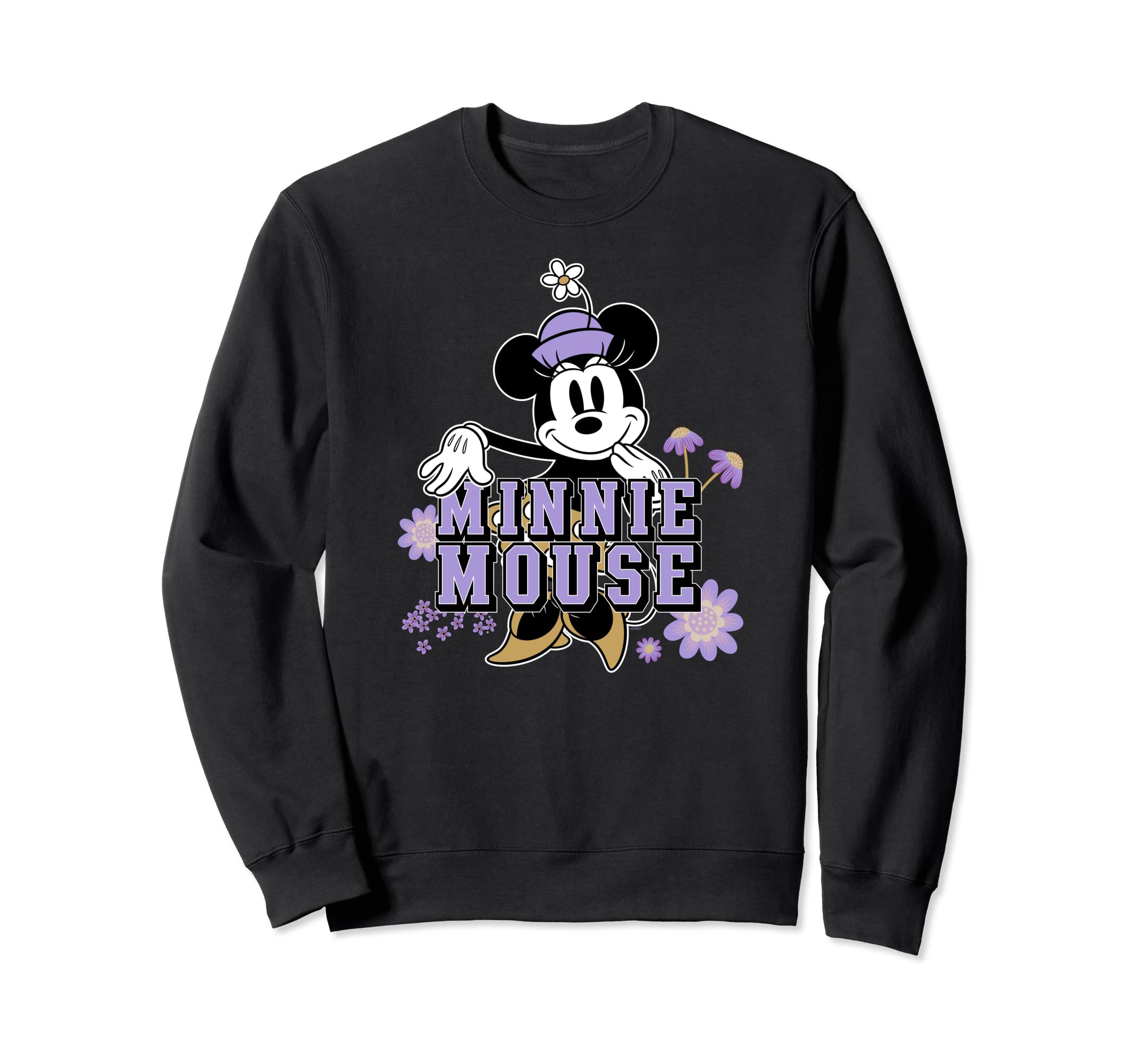 Толстовка Disney Minnie Mouse Классический вид Цветочный Весенний Цветочное поле black Sliema Japan Products