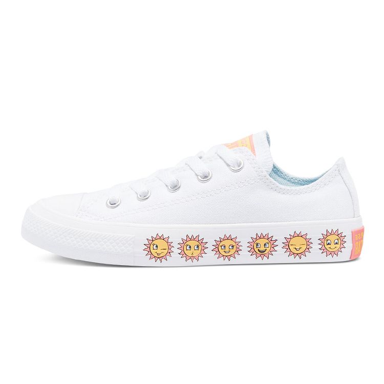 Converse Chuck Taylor All Star Низкие Удобные Прочные Низкие Детские Кеды Детские Кроссовки Белый Желтый 670702C 35 white