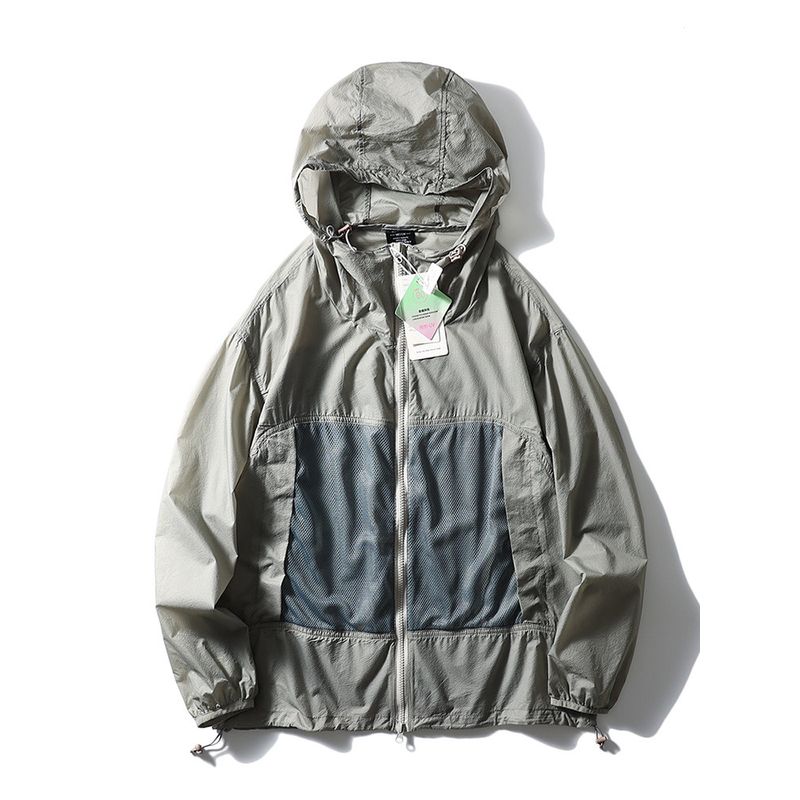 Upf80 Fishing Sun Protection Clothing Men 2024 New Arrival Ice Silk Breathable Sports Windbreaker Export Men s Clothing Splicing Coat Gray M gray TAOMall