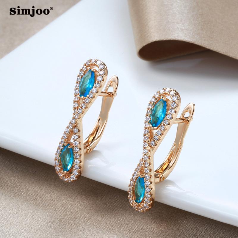 SIMJOO Французская мода, простой дворец, синие конские глаза, уши, циркон, камень gray