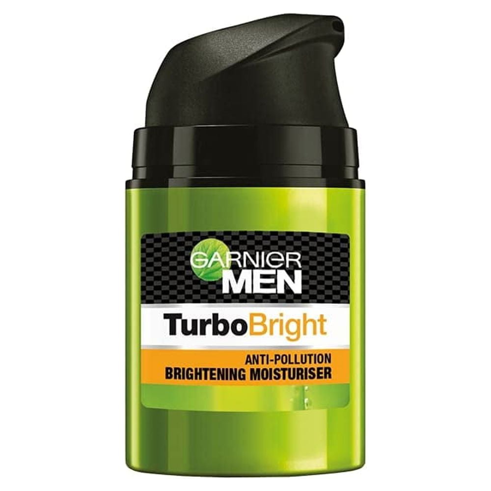 Garnier Men Turbo Bright Увлажняющий крем для лица против загрязнений и для осветления, 50 г black
