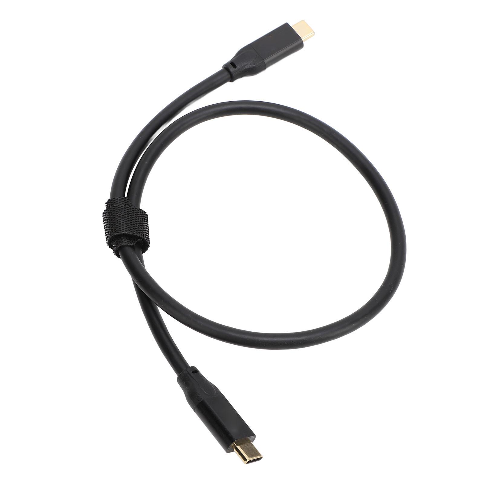 Кабель USB C — USB C, штекер — штекер, передача 20 Гбит/с, быстрая зарядка 240 Вт, вывод видео 4K 60 Гц, USB C 3.2 50cm / 19.69in black DIYelecs
