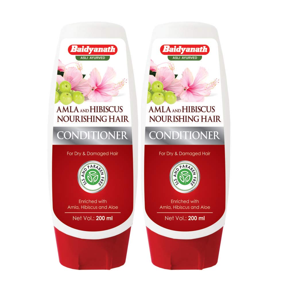 Baidyanath Амла Гибискус Питательный кондиционер для волос Для сухих поврежденных волос 200 мл х Упаковка из 2 шт. white