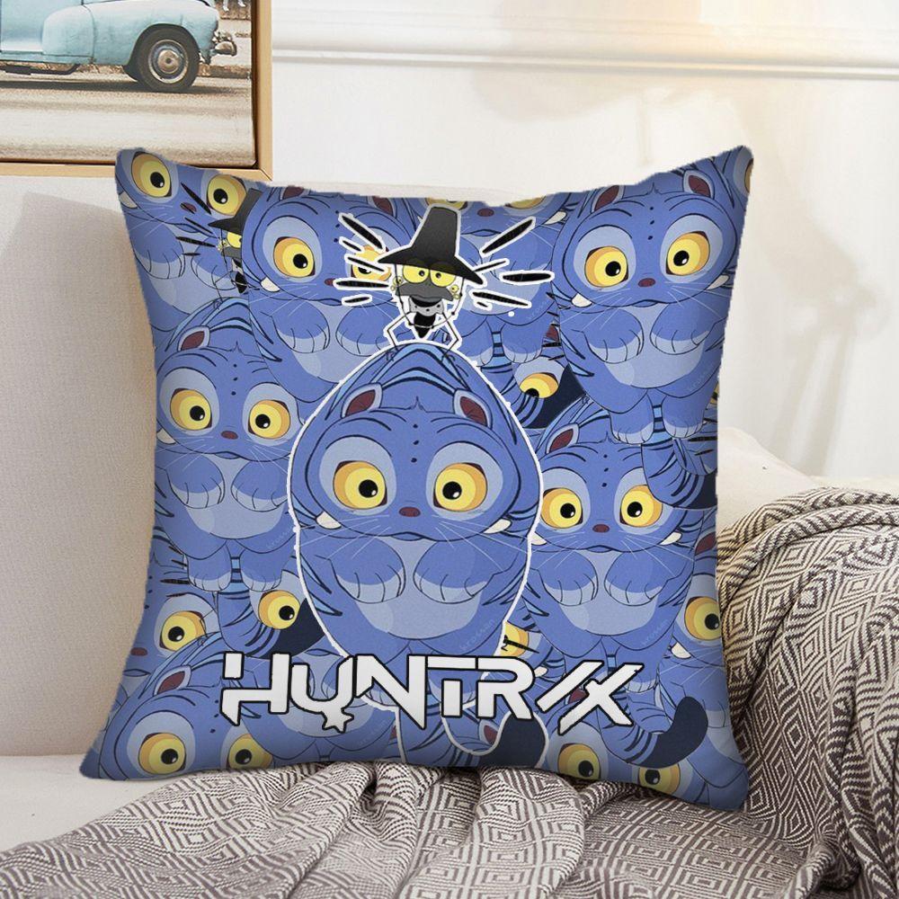 KPOP Witch Hunter Themed Velvet Throw Pillows, Detachable and Washable Sofa Throw Pillows, Comfortable Bedroom Bed Cushions and Decorations Flannel (45 * 45cm) blue Molia