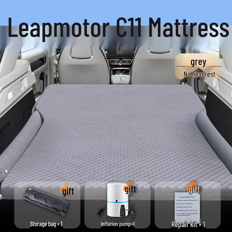 Надувная подушка для сна для Leapmotor C11: Кровать для автомобиля и накладка на заднее сиденье Leapmotor C11 Model 2024 gray GearUp AutoMoto