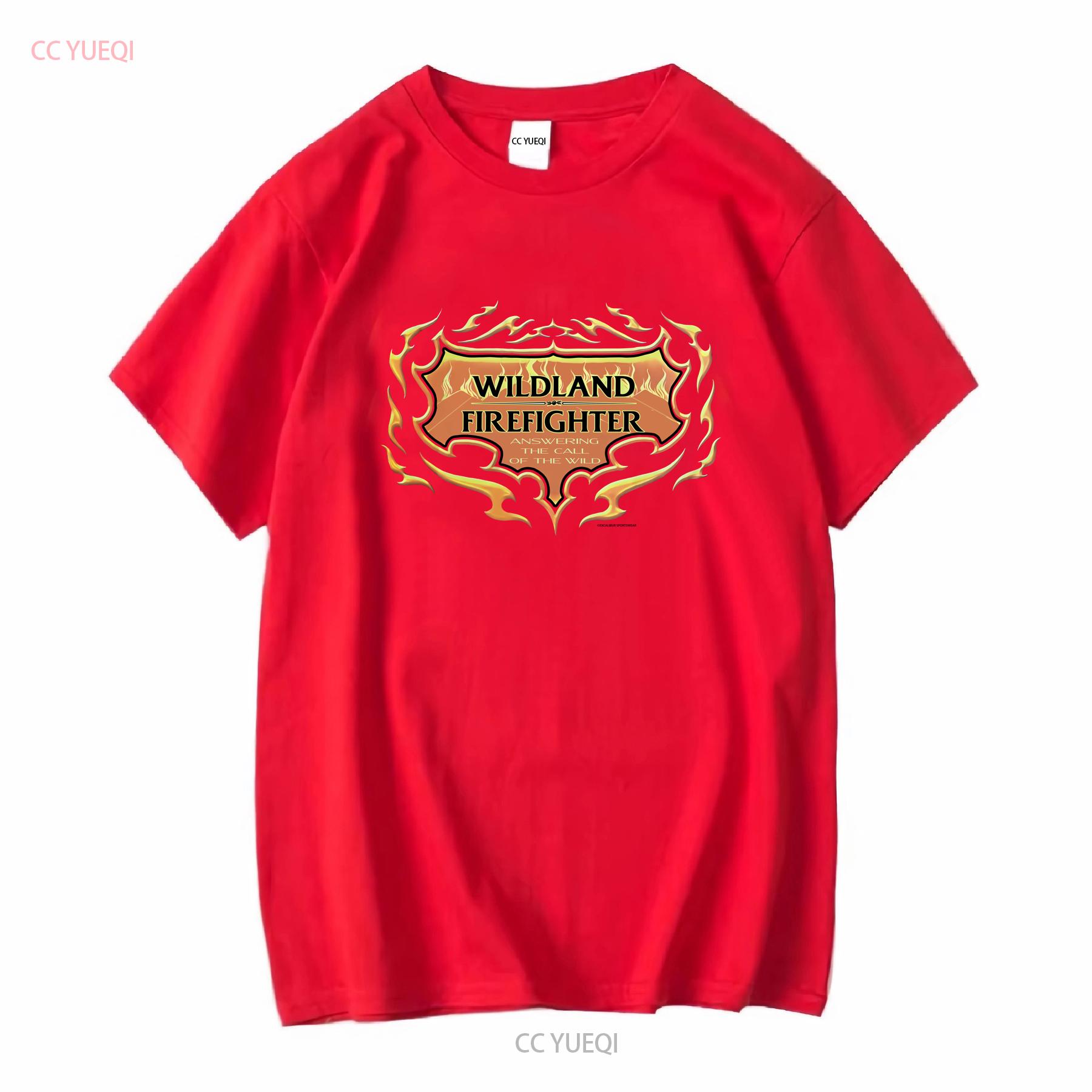 НОВАЯ коричневая рубашка пожарного лесных пожаров Пожарная служба T Wild Gear с длинным или коротким рукавом винтажная Стильная дизайнерская одежда с эффектом стирки S red ZheXiong TEE