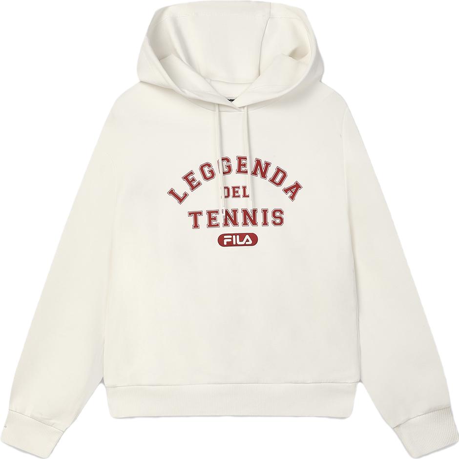 FILA 2023 Зима Новый Вязаный Топ с Капюшоном Модный Свободный Повседневный Простой Свитшот Женские топы Облако-Гриб-Белый F11W349211F-WT L white