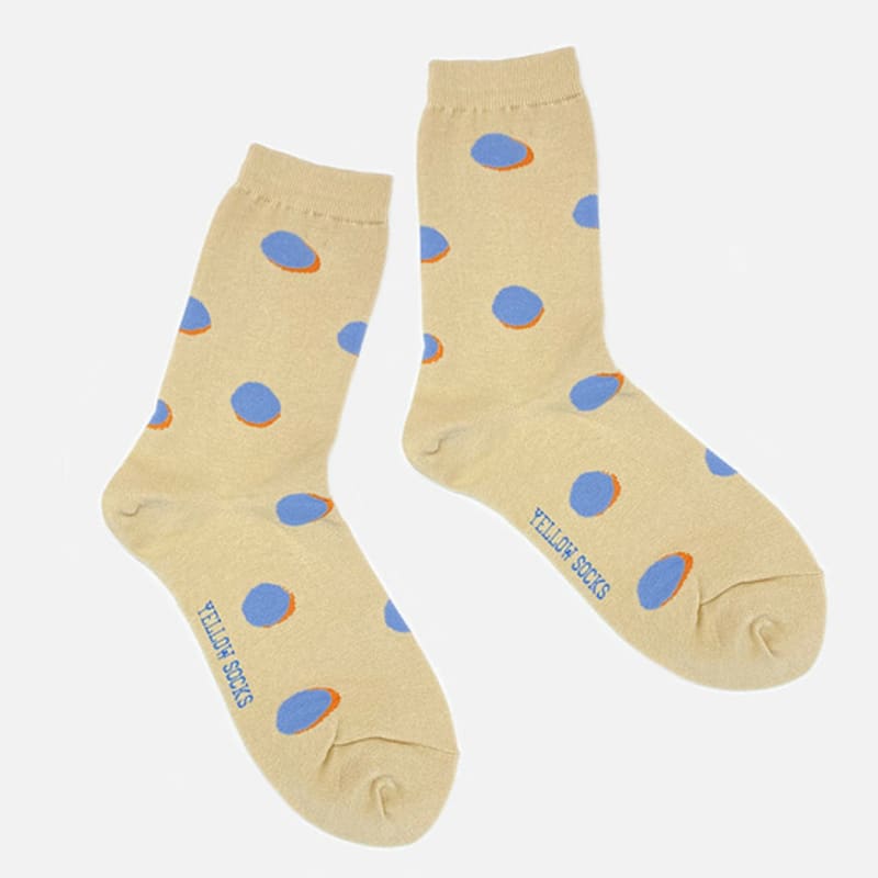 YELLOWSOCKS ВИНТАЖНЫЙ ГОРОШЕК ПЕСОЧНО-КОРИЧНЕВЫЙ Sand Brown gray Mayfashion
