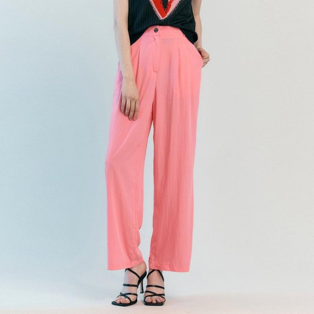 Maxza Color Pintuck Back Banding Wide Pants Zc07ql407on Pink/FREE pink