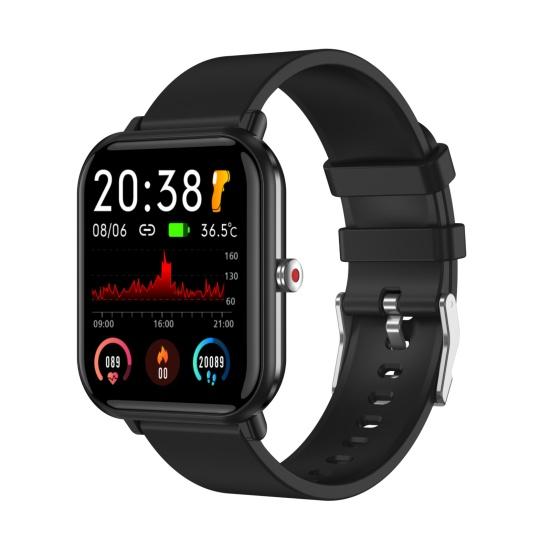 Q9Pro 1,7-дюймовые умные часы Многофункциональные Большой сенсорный экран IP68 Водонепроницаемые Спортивный браслет Пульс Давление Температура Фитнес чёрный Zenzone