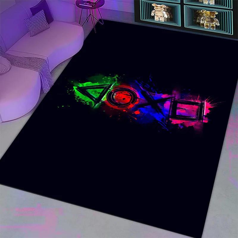 Коврик с 3D-мультяшным геймерским игровым контроллером, ковер для гостиной, дивана, украшения спальни, детский игровой нескользящий коврик 50x80cm 19.6x31.4in blue BC-Warm Home