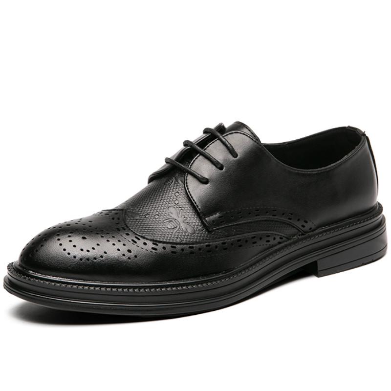 Mens Pointed Toe Boots Leather Men s Leather Shoes European Style Men s Formal Shoes Casual Shoes Oxford Shoes 38 чёрный myshoes
