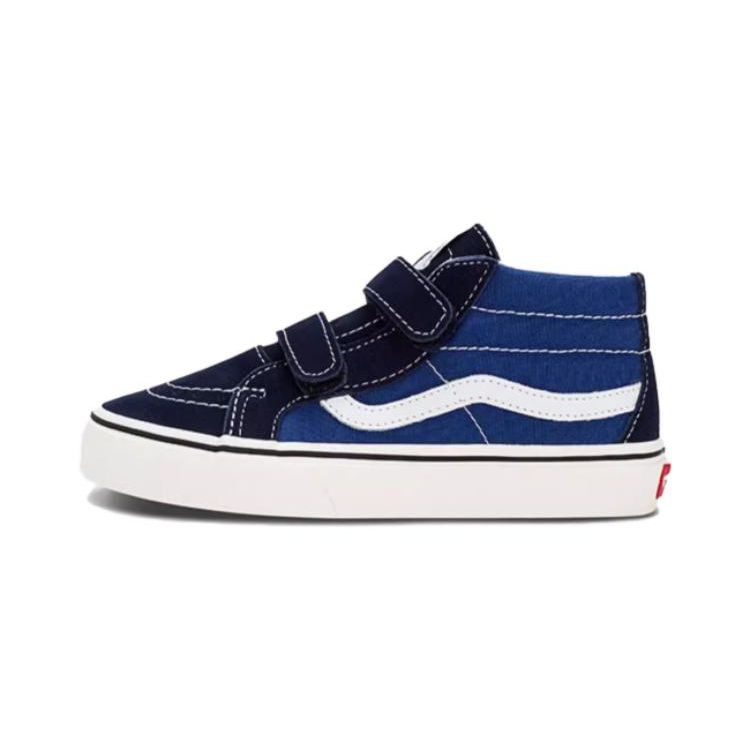 Vans Sk8 Удобные кроссовки для скейтбординга средней высоты для детей Детские кеды Черно-синие VN0A38HHQXI blue