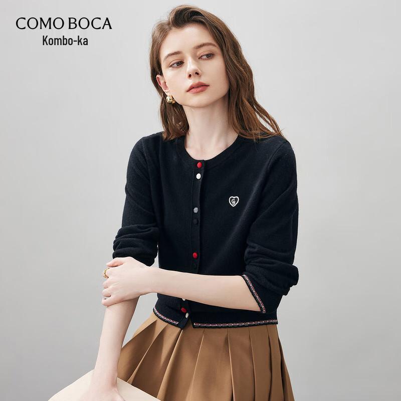 Женский кардиган Commomboca из жаккардовой вязки с шерстью M black JDST online