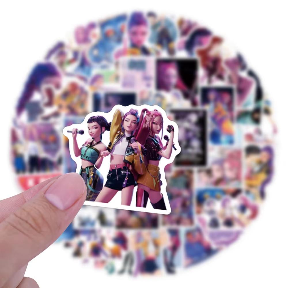 55 ШТ. Мультфильм Забавные KPOP Охотники на демонов DIY Детские игрушки Ноутбук Гитара Машина Велосипед Мультяшные наклейки Кинонаклейки Граффити Декор gray Binchi Outdoor Equipment