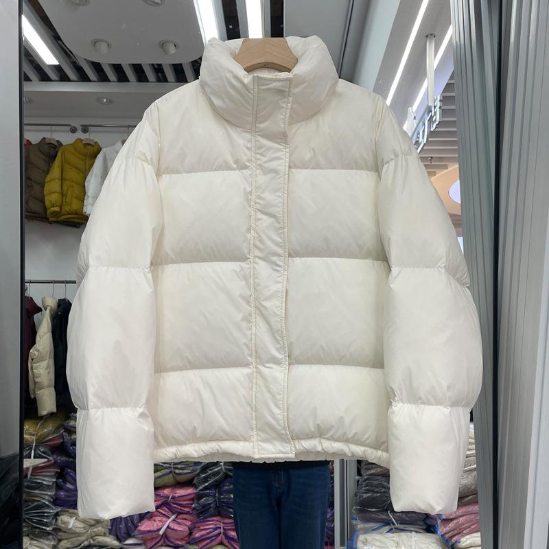 Женский осенне-зимний короткий пуховик с утолщенной и свободной курткой S white delicate-Y