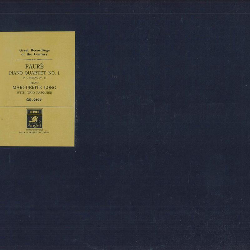 LP Record MARGUERITE LONGPIANOTRIO PASQUIE  FaurePiano Quartet No.1 In C Minor GR2127 ANGEL Japan Classical Used brown RecordCityJP