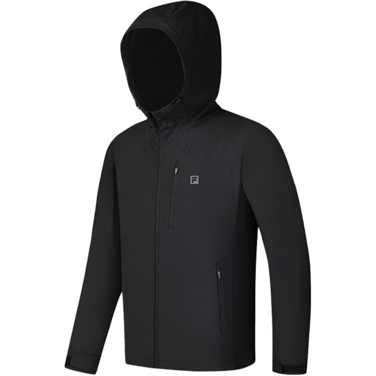 FILA Серия Фитнес Outdoor Повседневная куртка с капюшоном и длинным рукавом Мужская куртка Глубокий черный A11M441706F-BK M black