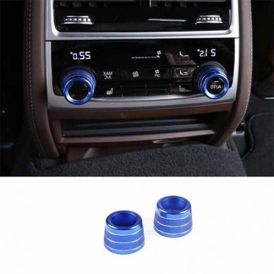 Air Conditioner Button Blue Aluminum For BMW 7 Series 2016- Knob Cover Trim gray 91460000MAC3DCNJ7W