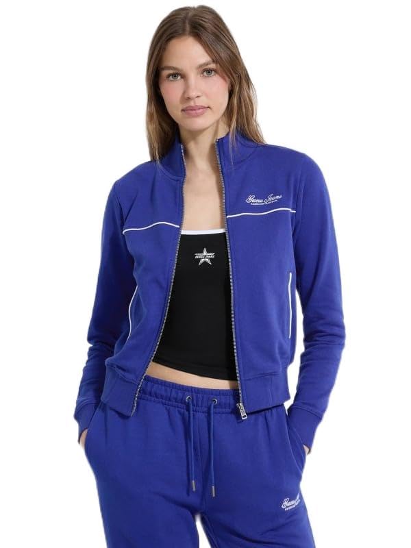 GUESS JEANS Свитшот на молнии с воротником-стойкой blue Omi Japan Products