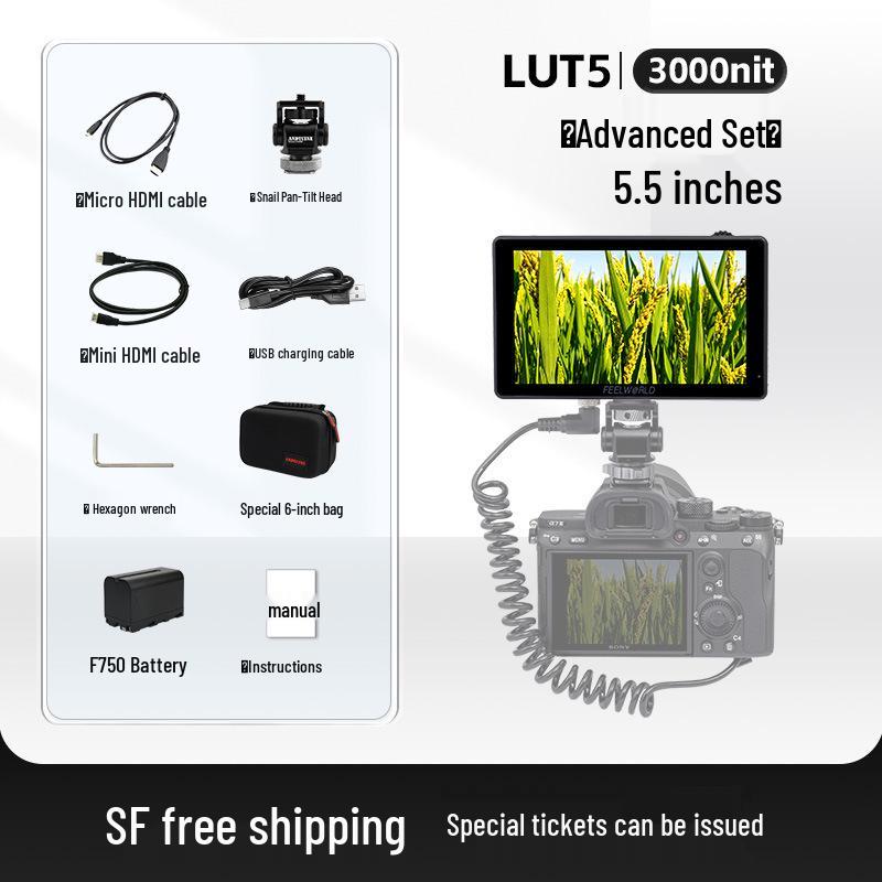 Fouwei LUT5 5,5-дюймовый сверхъяркий DSLR-монитор с 3000 нит 4K HDMI. gray ElectroCN