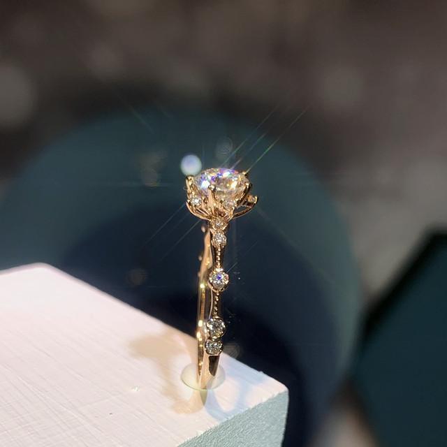 Новое темпераментное сладкое обручальное кольцо на палец для женщин золотого цвета тонкая полоса с кубическим цирконием Роскошные модные украшения 6 black ANENJERY Bijouterie