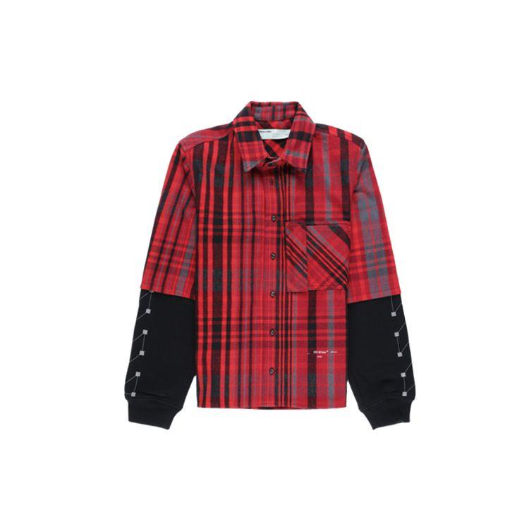 Off-White Рубашка в клетку Красные мужские топы OMGA083E19E230102010 S brown