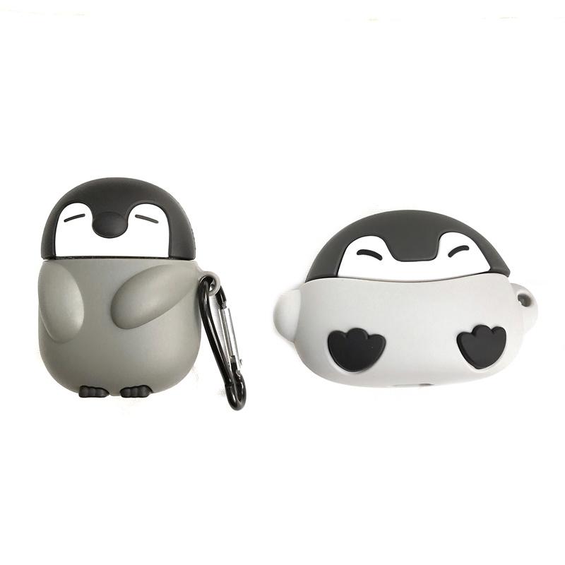 3D Пингвин для Apple Airpods 4 Милый чехол Airpods 1 2 3 Pro Чехол для наушников Беспроводная зарядка Чехол для гарнитуры for Airpods pro gray j-3C