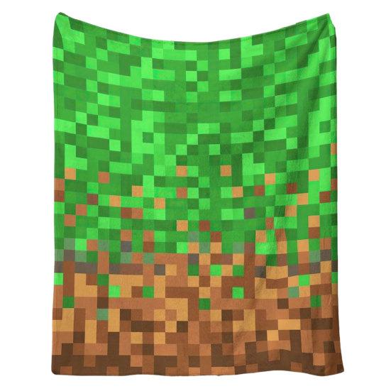 Детское фланелевое одеяло Pixel Grid Miners, Лоскутное одеяло с геометрической сеткой и пикселями, Мультяшное одеяло с игровым контроллером для видеоигр, Декор для дивана для девочек и мальчиков, Коричневый 70x100 cm green NovaNet