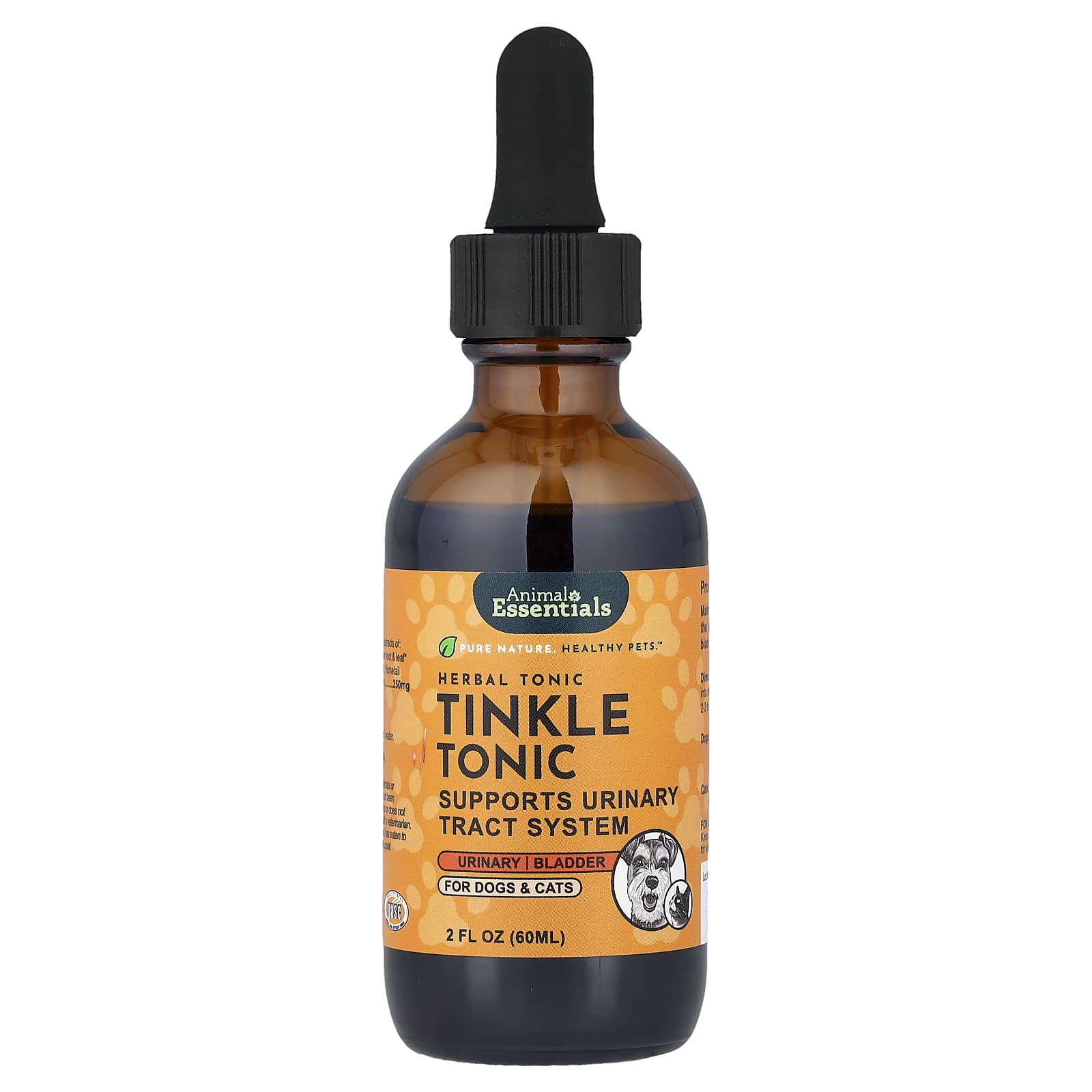 Animal Essentials, Tinkle Tonic, для собак и кошек, 60 мл (2 жидких унции) black