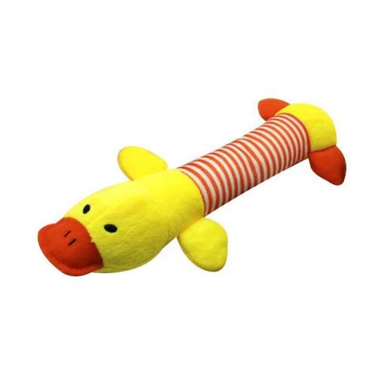 Плюшевая игрушка для собаки, мягкая набивная игрушка, щенок, жевательная игрушка, пищащая плюшевая утка, слон, интерактивная игра, игрушка для перетягивания для щенков, мелких пород, деликатных жевателей Duck yellow nihaoya