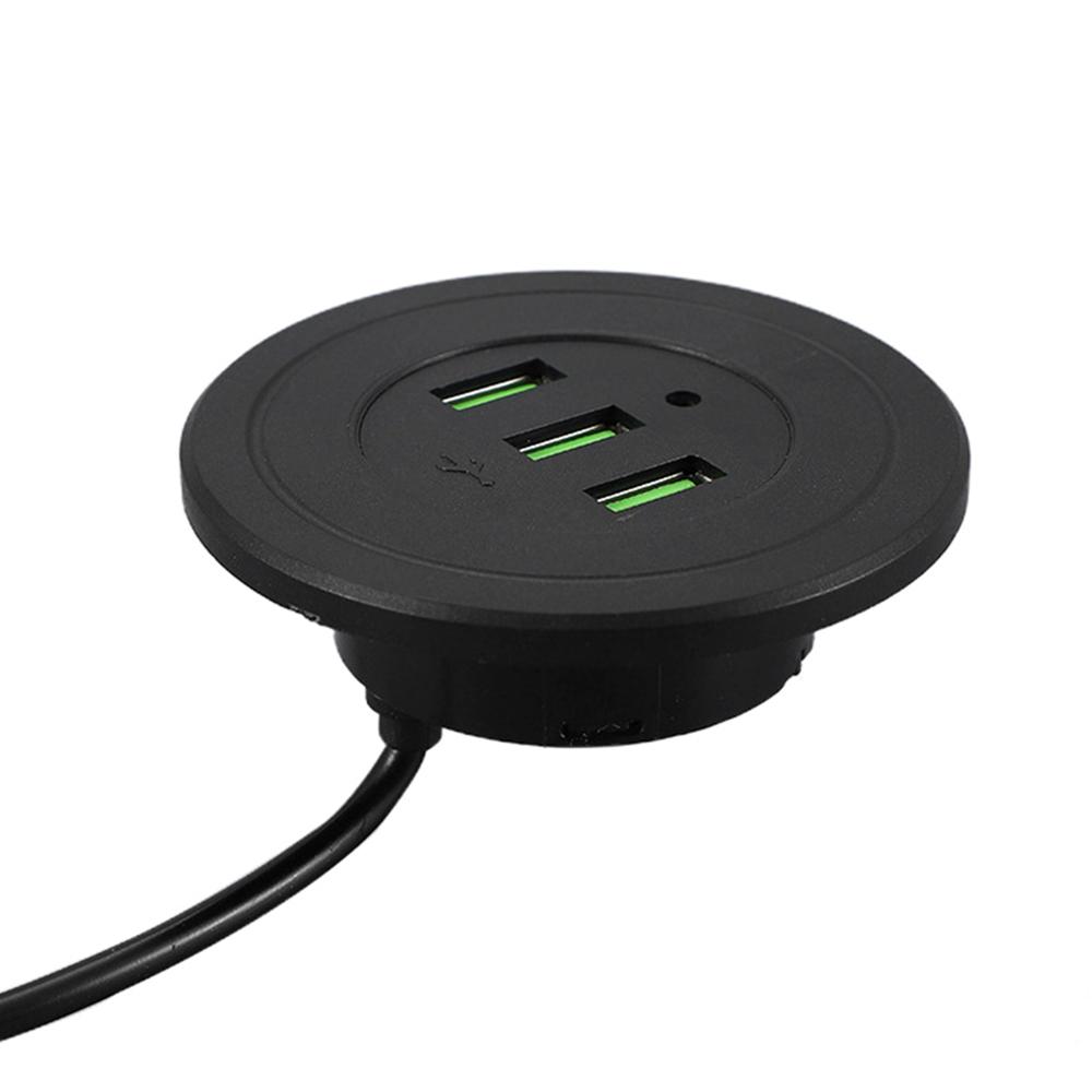 Новое 3-портовое USB настольное встроенное зарядное устройство для мобильного телефона 3 в 1 USB-концентратор компьютерный стол одно перетаскивание три линии передачи данных разветвитель зарядка чёрный World Auto Parts