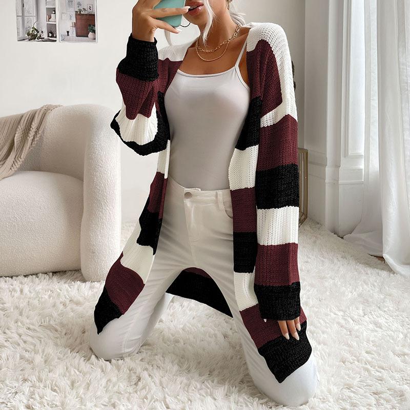 Женские модные повседневные осенне-зимние кардиганы с длинным рукавом L gray VVGUOWEI
